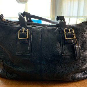 Coach Black Pebble Leather HAMILTON Satchell